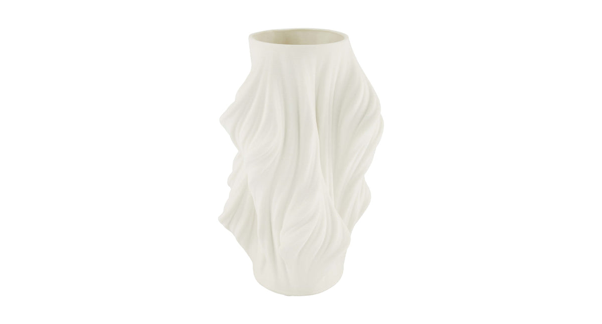 Vase 3d ceramic 18x18x28cm white