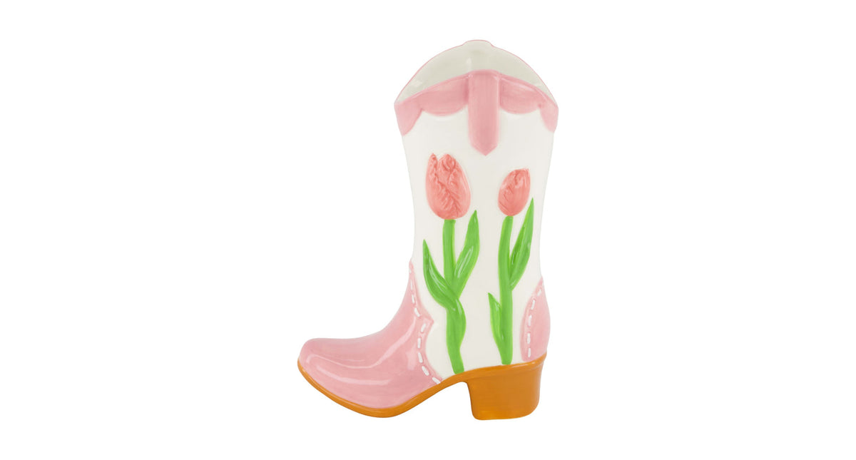 Vase boot ceramic 13x7.5x18cm mixed