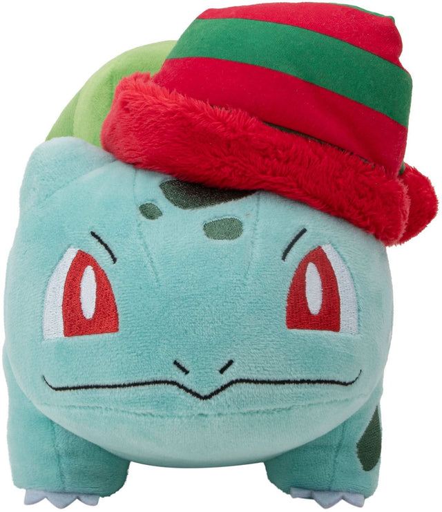Jazwares pokémon knuffel figure winter bulbasaur met christmas hat 20 cm knuffeles