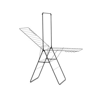Brabantia hangon droogrek 25m - met stang - inklapbaar wasrek - matt black