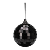 Zwarte kerstbal spiegelbol, 12st.