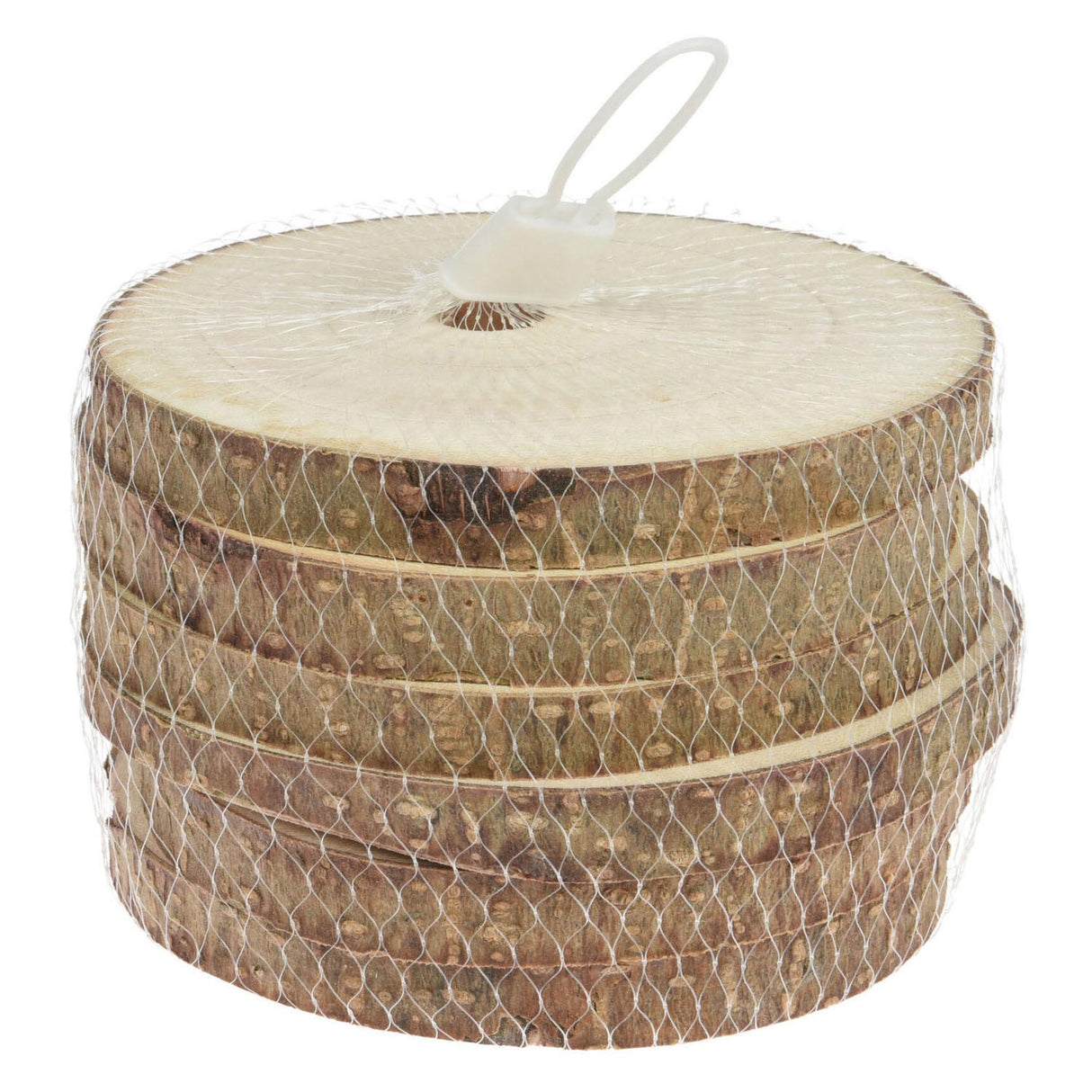Onderzetters boomschors hout 11cm, 6st.