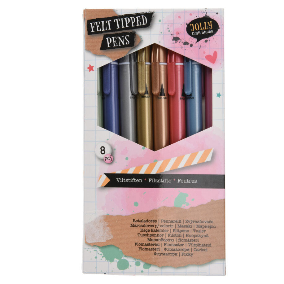 Felt -Tip Pens Metallic, 8st.