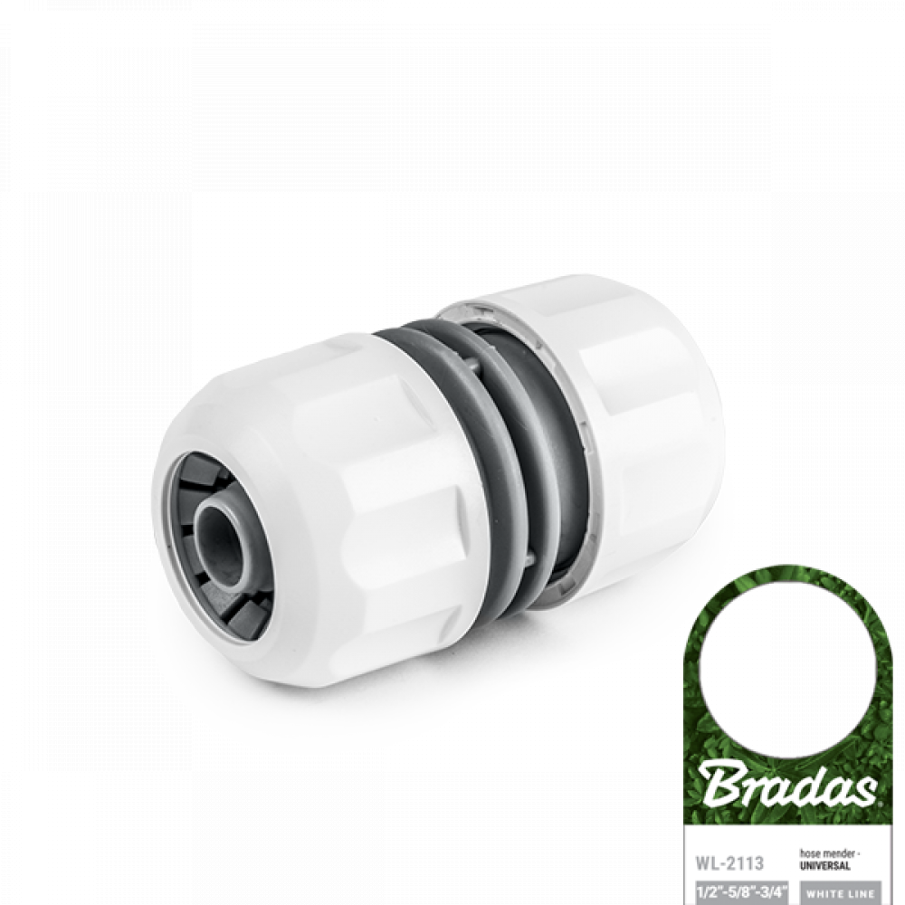 Bradas universele slangconnector 1 2 , 5 8 , 3 4 ♪ white ♪ line