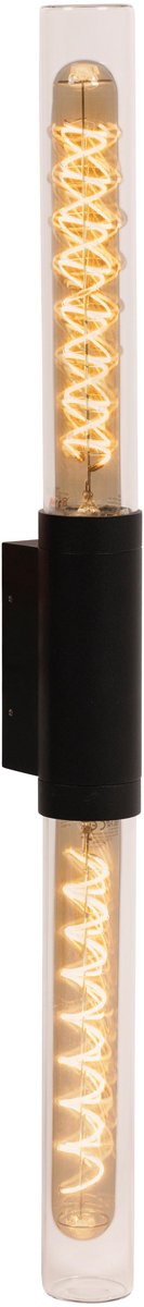 Lucide pilar - wandlamp binnen buiten - 2xe27 - ip54 - zwart - essential