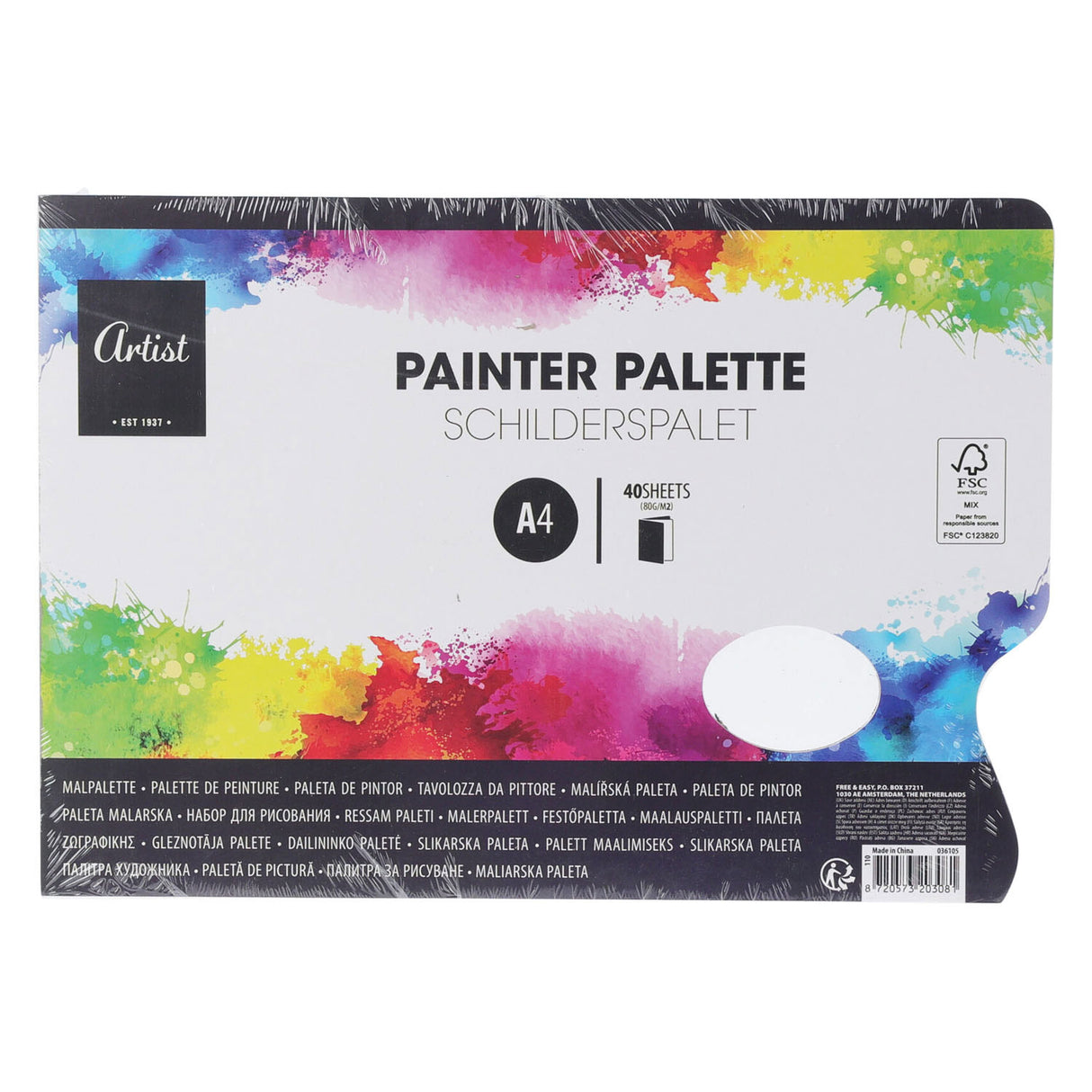 Schilderspalet papier a4, 40 vellen