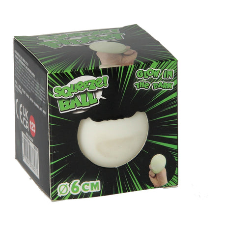 Knijpbal glow in the dark, 6cm