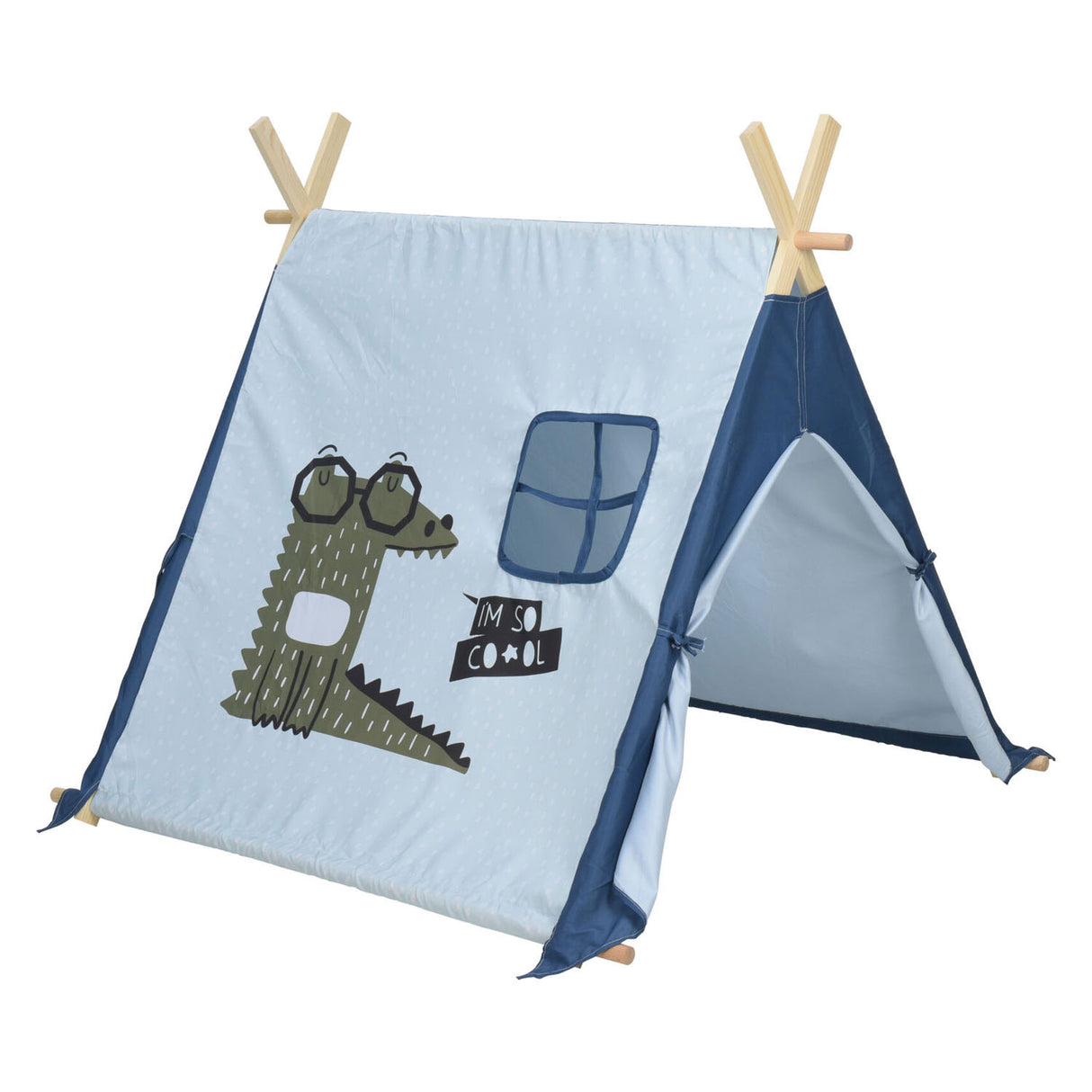 tent blauw met krokodil, 101cm