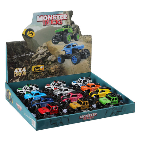 Die-cast pull back monstertruck