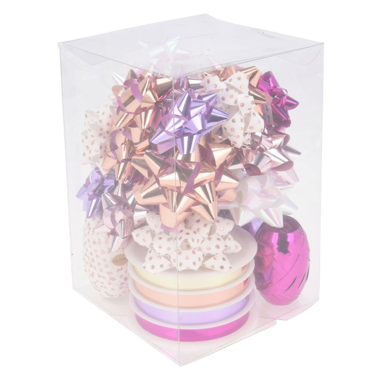 Packaging decoration strik e nastro rosa bianco, set di 30