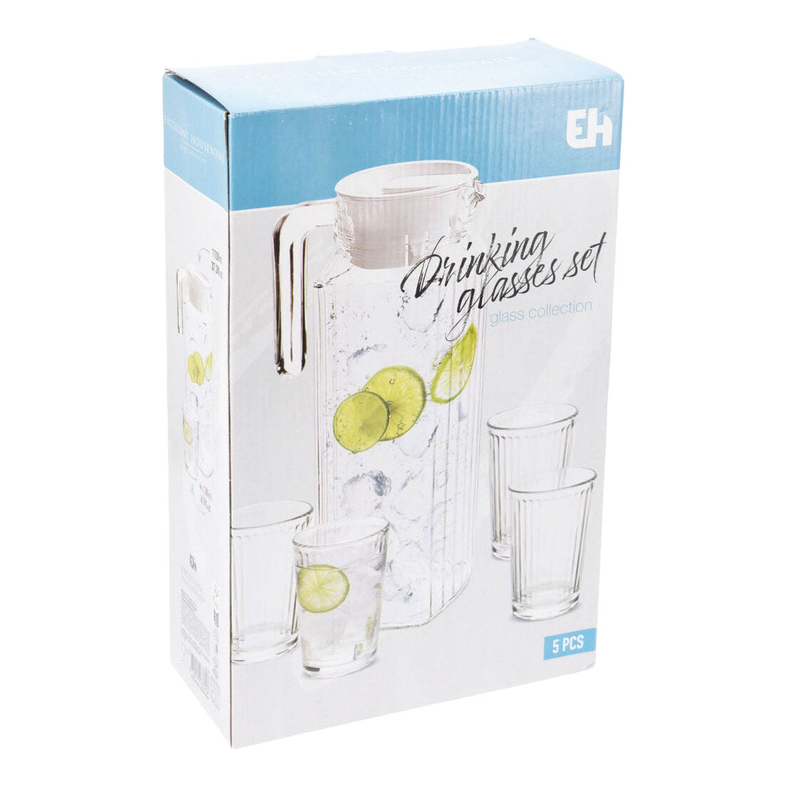 Drinking glass set with jug, 5dlg.