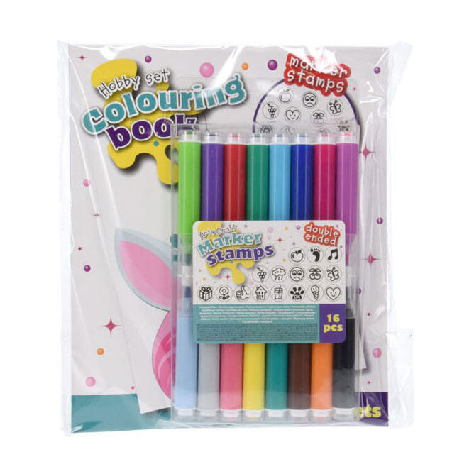 Livre de coloriage avec stylos de tampon, 16e