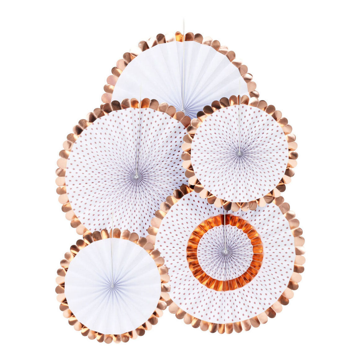 Fan rose gold set of 5st.