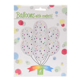 Ballonnen met confetti multi kleuren, 8st.