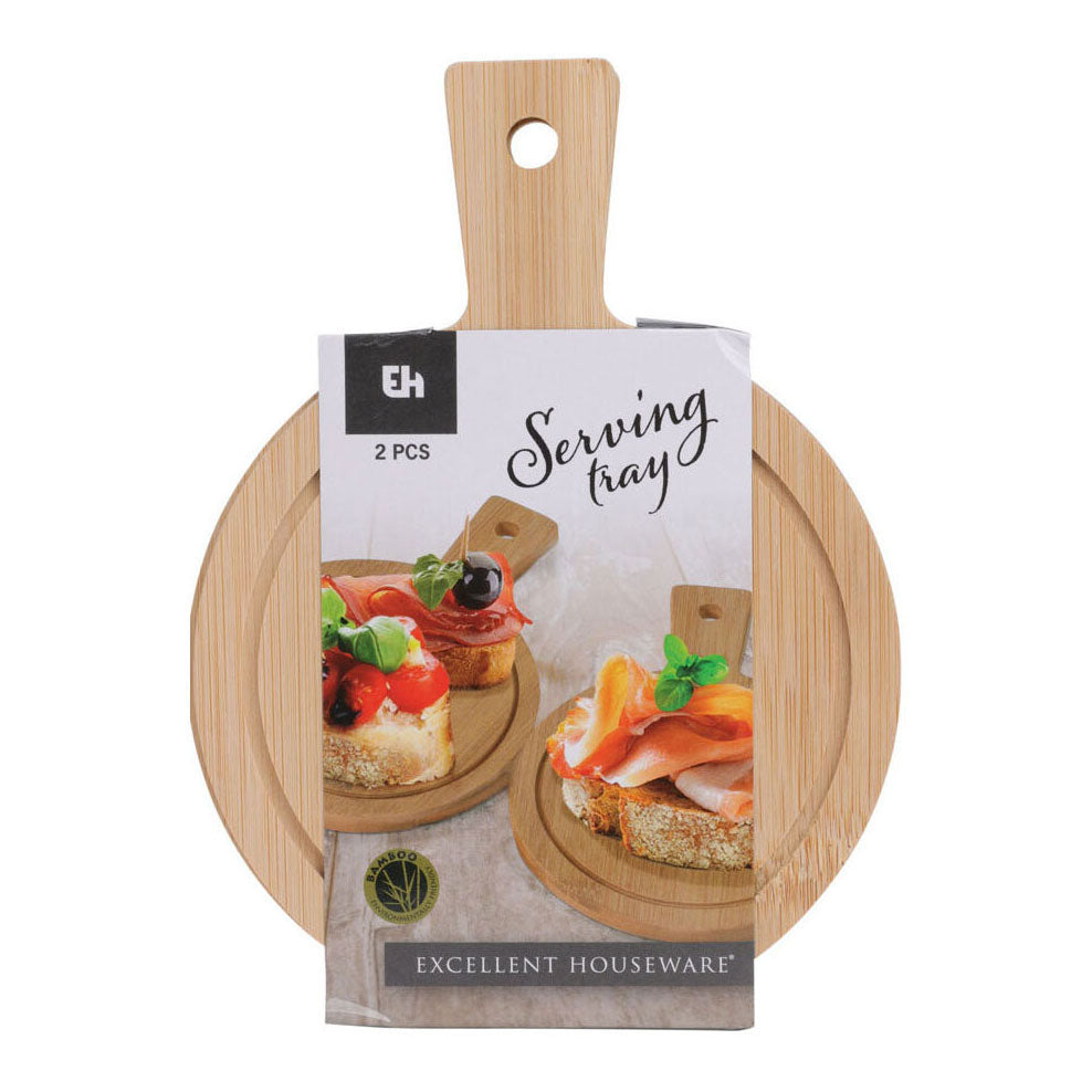 Serving board bamboo, set of 2