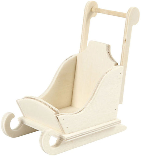 Creativ company houten miniatuur slee - 8x5x9cm