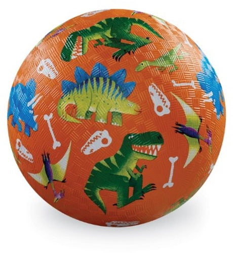 Crocodile creek speelbal dino natuurrubber 13cm oranje kinderen.