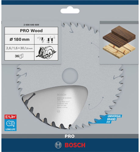 Bosch - cirkelzaagblad optiline wood 180 x 30 20 x 2,6 mm, 36