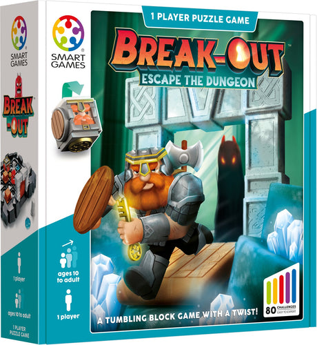 Smartgames breakout - logisch denkspel - 80 avontuurlijke kerkeruitdagingen - educatief solospel - vanaf 10 jaar