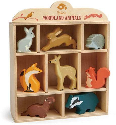 Tender leaf houten dieren - set bosdieren - hout - 3 jaar
