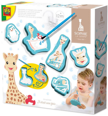 Ses creative sophie la girafe kleuren met water - badspeelgoed - vanaf 1 jaar - foam figuurtjes - knoeivrij - schoencadeautjes sinterklaas