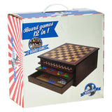 12in1 spel in houten kist - 30x30x15cm