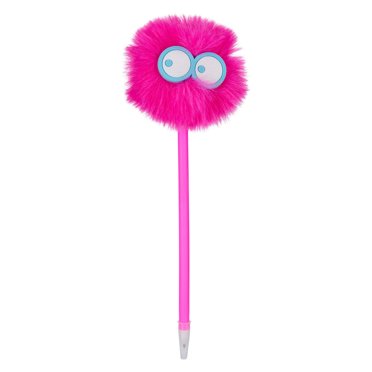 Balpen met pompom zwartschrijvend