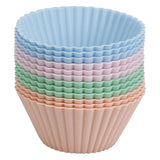 Set siliconen cupcakevormen 7x3,5cm - 12st.