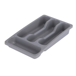 Curver bestekbak 4 vakken s - 33x20x6 cm - lichtgrijs