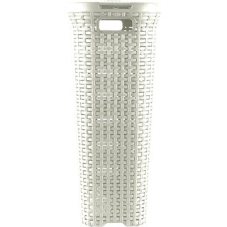 Curver style wasbox met deksel rotanstyle 40 liter ivoor 45x26x62cm