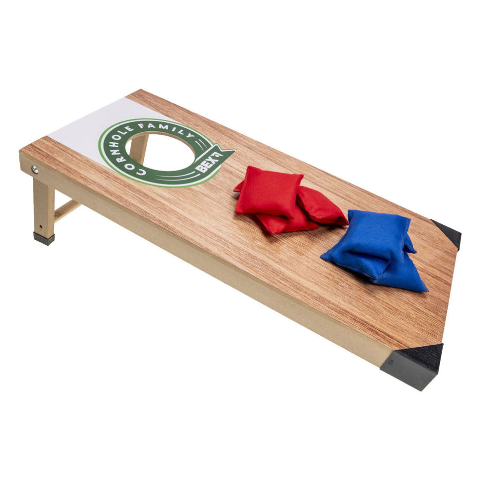 Bex sport bex cornhole family – amerikaans werpspel – bean bag spel – compacte cornhole set met 1 speelbord (60x30x7 cm) – inclusief 8 pittenzakken – vanaf 8 jaar
