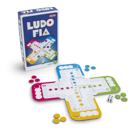 Tactic ludo – bordspel – compacte editie – klassiek familiespel – vanaf 5 jaar – 2 tot 4 spelers