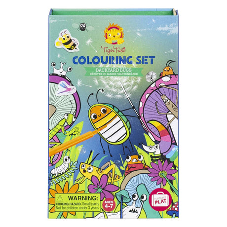 Tiger tribe kleurset tuinbeestjes kleurplezier voor kinderen - creatieve set.