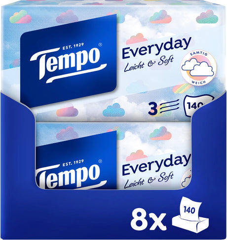 Tempo tissues - everyday - xxl box - 8 x 140 stuks = 1120 zakdoekjes