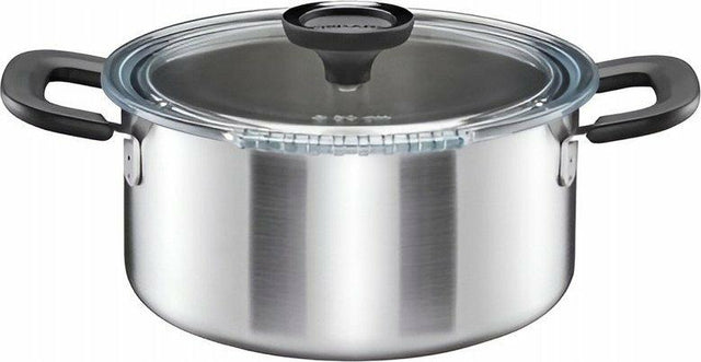 Fiskars pot 5l roestvrij staal met functionele plaatvorm