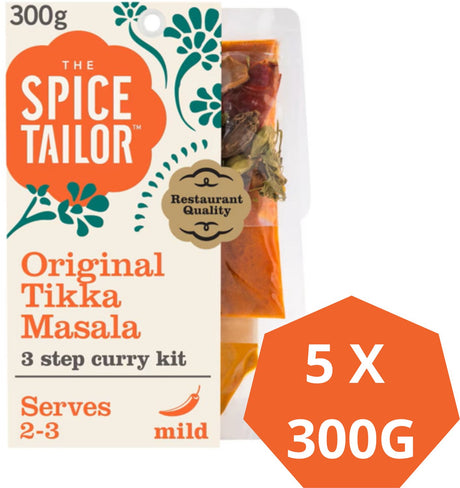 The spice tailor original tikka masala - indiase curry - maaltijdpakket met indiase kruiden - voordeelverpakking - 5 x 300 gram