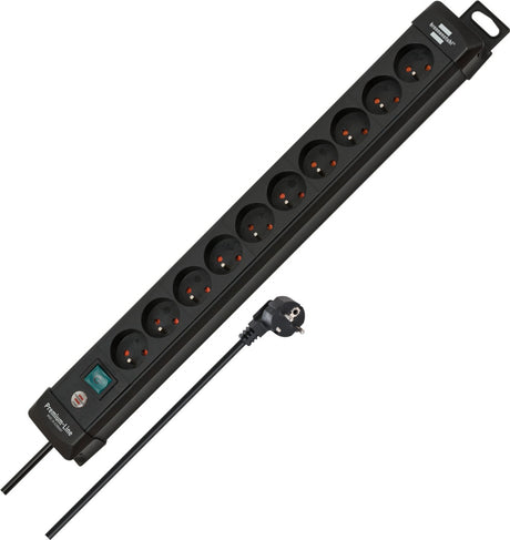 Brennenstuhl premium-line stekkerdoos 10-voudig zwart 3m h05vv-f 3g1,5 *fr be*