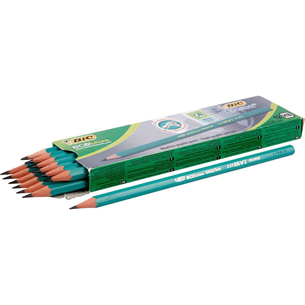 Creativ company http: www.cchobby.nl bic-evolution-potloden-l-17-5-cm-hb-dikte-7-mm-vulling-2-mm-12-stuk-1-doos