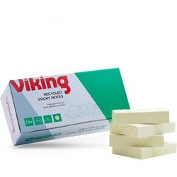Zelfklevende notes viking gerecycled geel 50 x 38mm