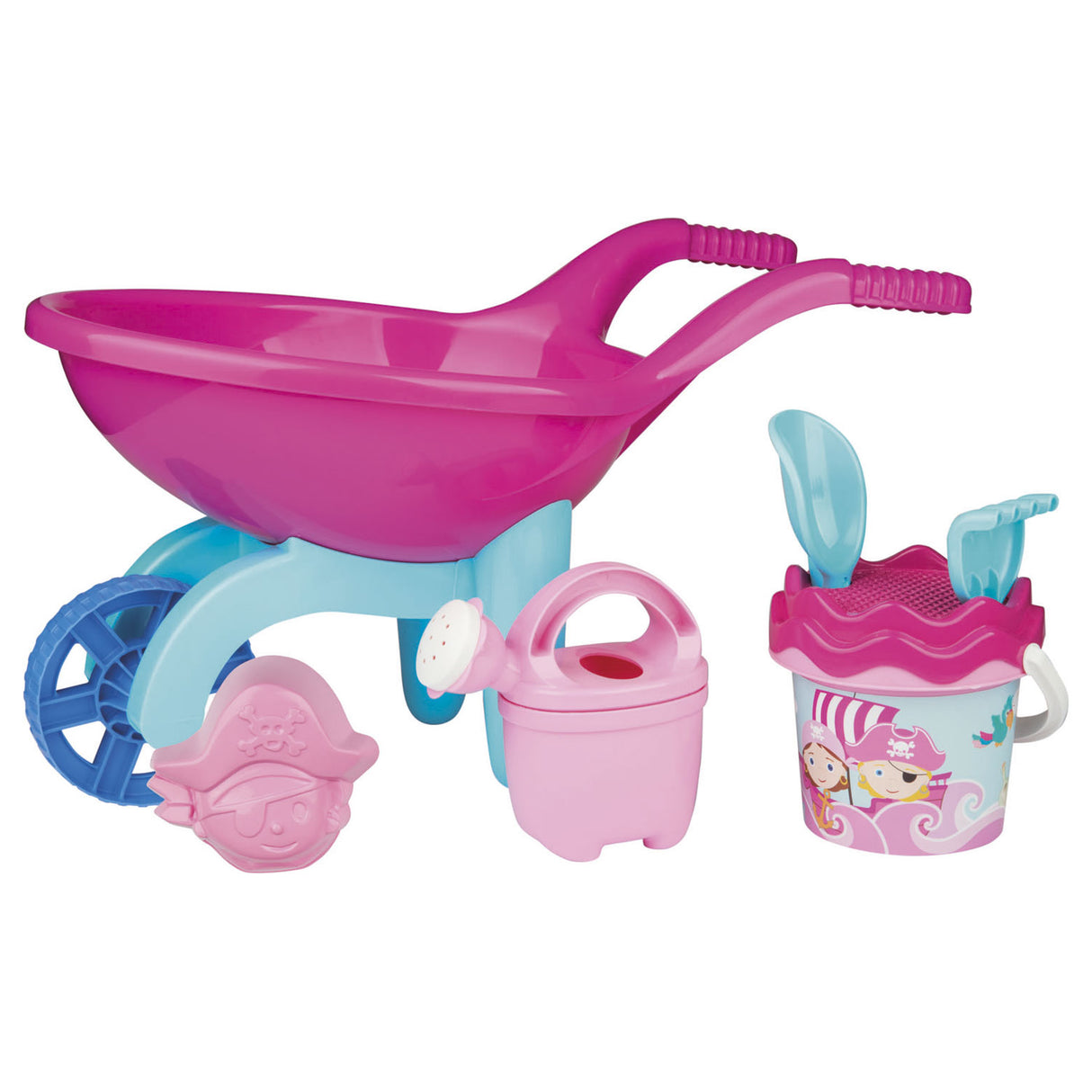 Den Androni Wheelbarrow strandset Pirate rosa