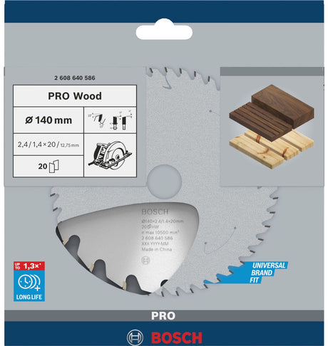 Bosch cirkelzaagblad optiline wood - 140 x 20 12,7 x 2,4 mm - 20 tanden