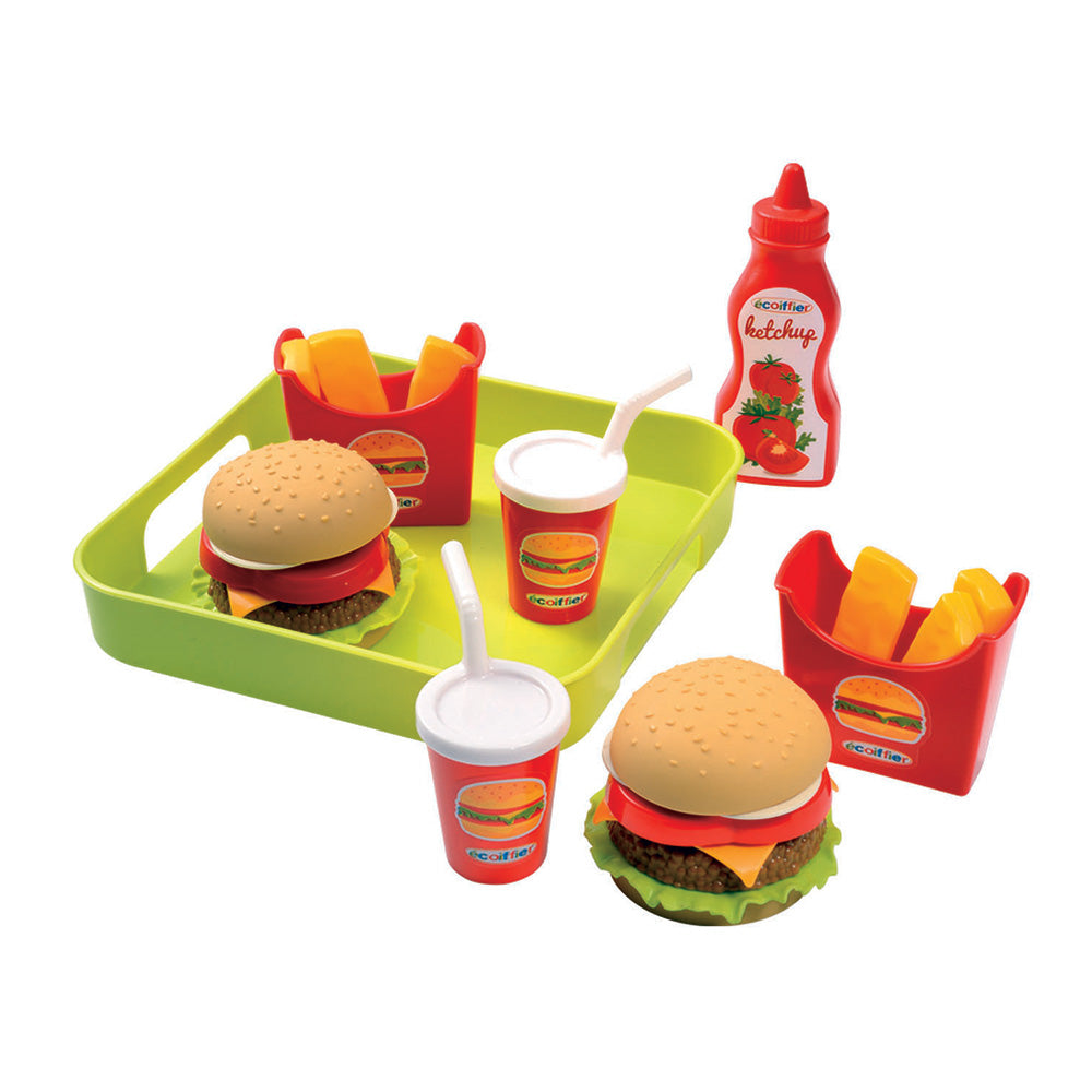 Ecoffier eten speelgoedset ecoiffier hamburger tray