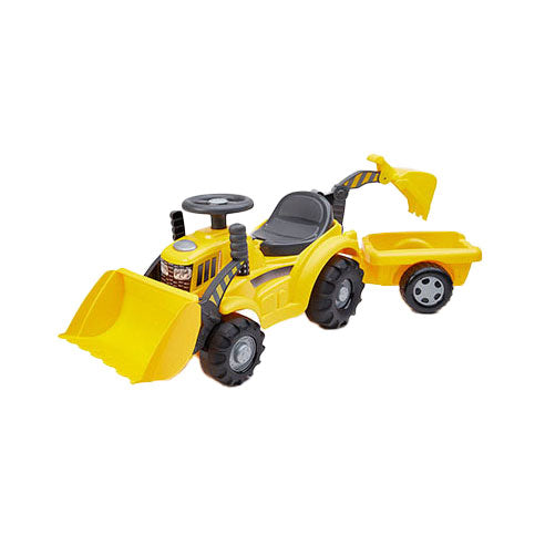 Ecoiffier looptractor met voorlader en wagen