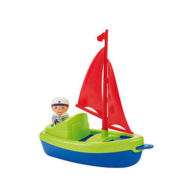 Ecoiffier zeilboot met speelfiguur, 22cm