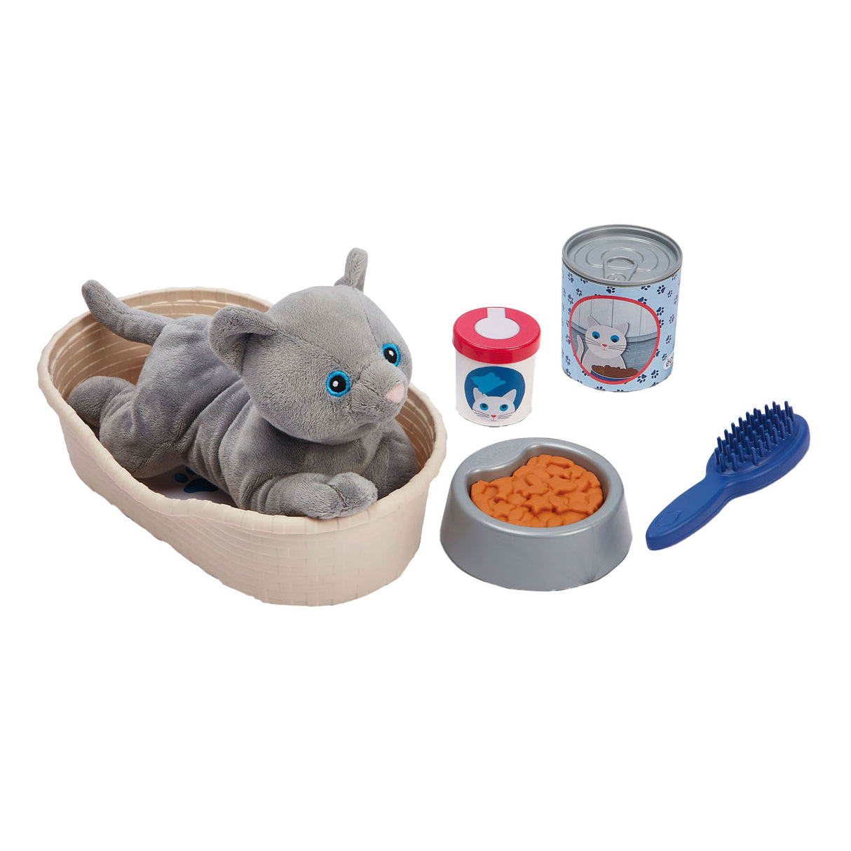 Ecoiffier Hug Cat med Cat Basket Play Set, 9dlg.