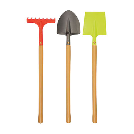 Ecoiffier Garden tool metal with wooden steel, 3dlg.