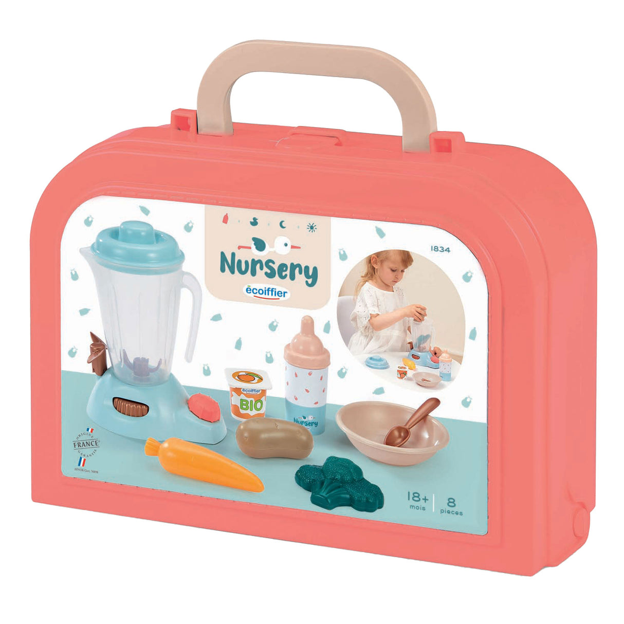 Écoiffier ecoiffier nursery verzorging - baby's voedingsset in koffer - 8dlg.