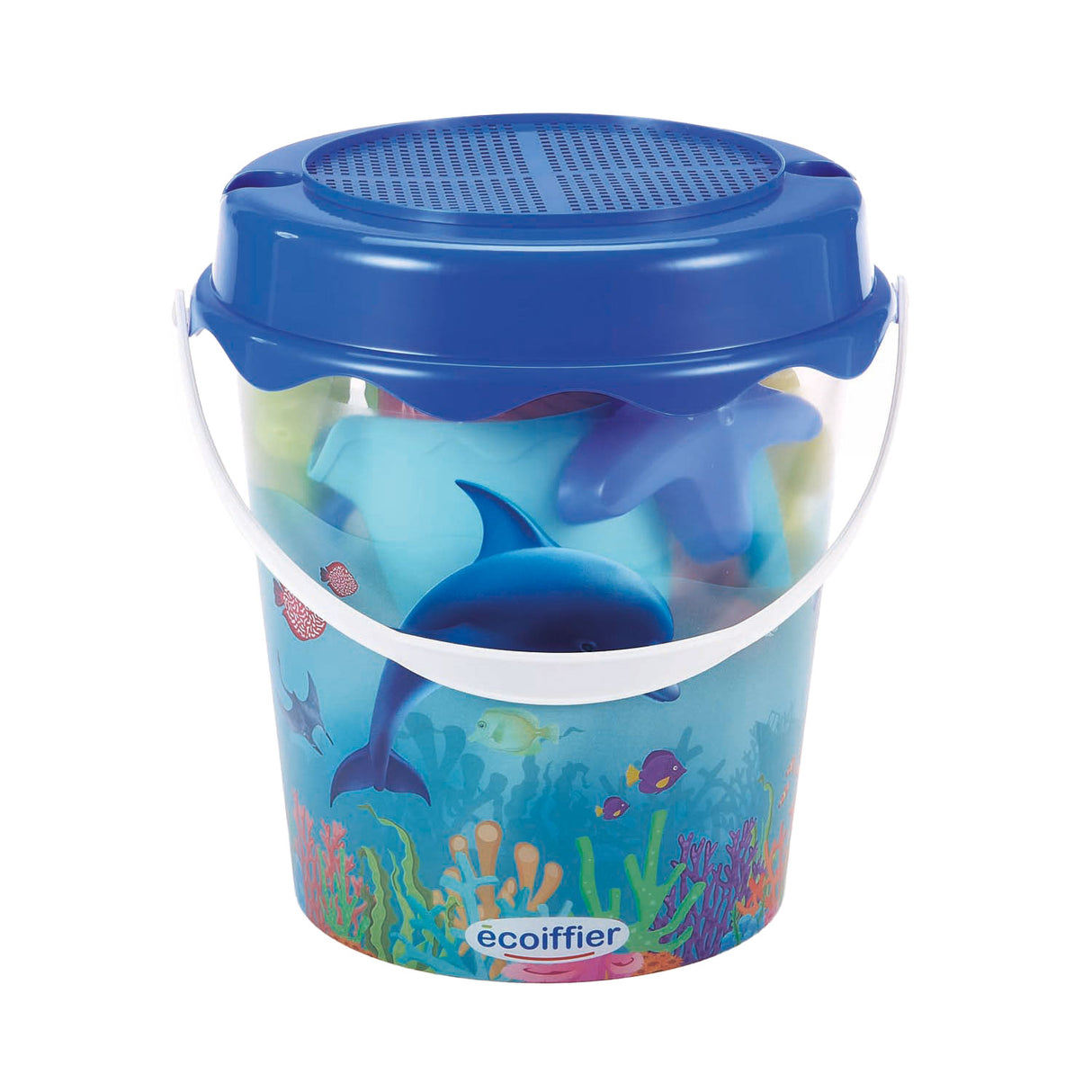 Ecoiffier Bucket Dolphin con accesorios, 12dlg.