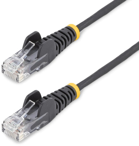 Startech .com 5m dunne cat6 ethernet kabel, zwart, snagless, 100w poe, utp, lszh, 28awg pure koperdraad, slim rj45 netwerk patchkabel met trekontlasting, fluke getest