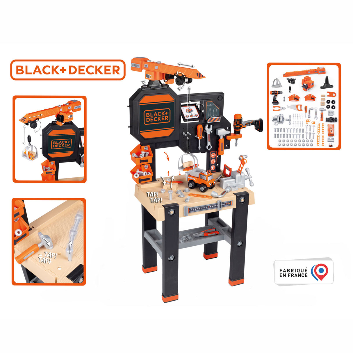 Smoby Black Decker Speelgoedwerkbank met Kraan, 94dlg.